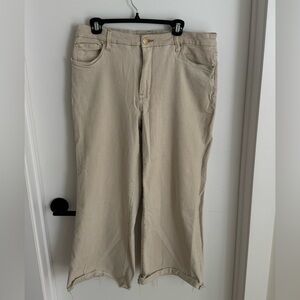 Kut from the Kloth Meg Beige Wide-Leg Jeans (14)